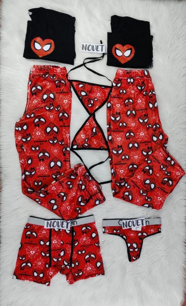 Conjunto de Spiderman con corazones