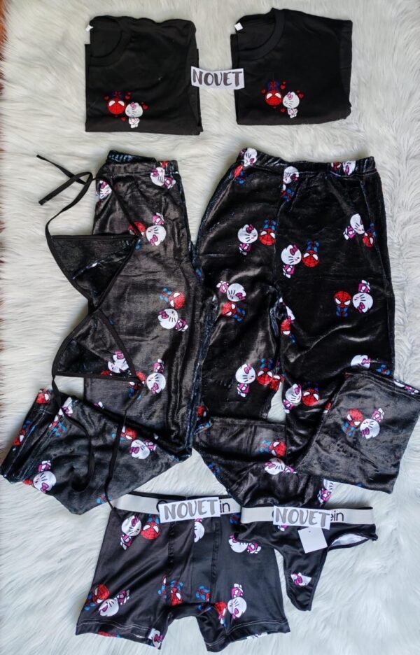 Conjunto de Kitty con Spiderman en color negro